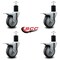 Service Caster 4'' Thermoplastic Rubber Swivel 1-3/4'' Expanding Stem Caster Set Total Lock Brake, 4PK SCC-EXTTL20S414-TPRB-134-4 - alternate 2